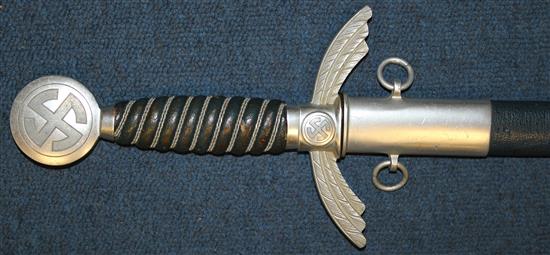 A Third Reich Luftwaffe officers sword, overall 38.5in.